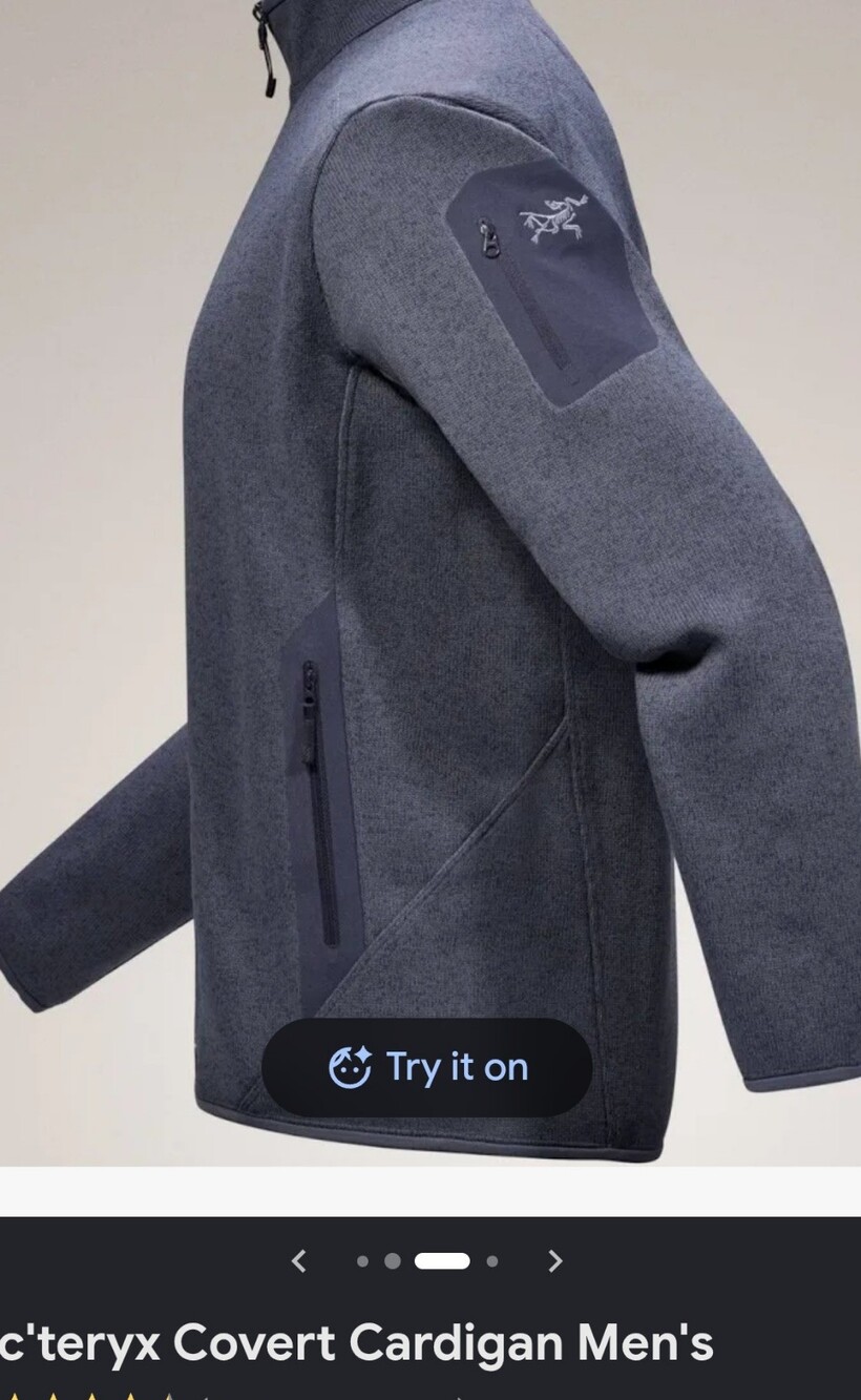 Arc'teryx Men's Covert Cardigan Outdoor Fleece Jacket Color Blue Size L